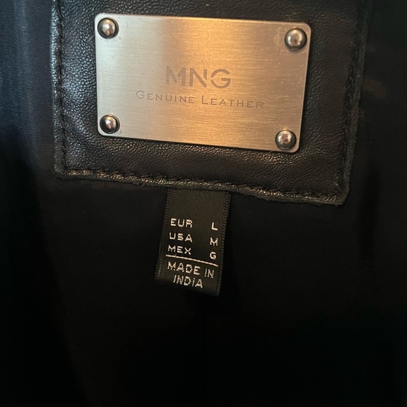 Mango 100% Leather Moto Jacket - M/L - Picture 3 of 9